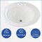 American Built Pro Sink lavatory 1875 in x 1875 in x 7 in Round Shape White Acrylic ABS 1800-2 P1 - alternate 8